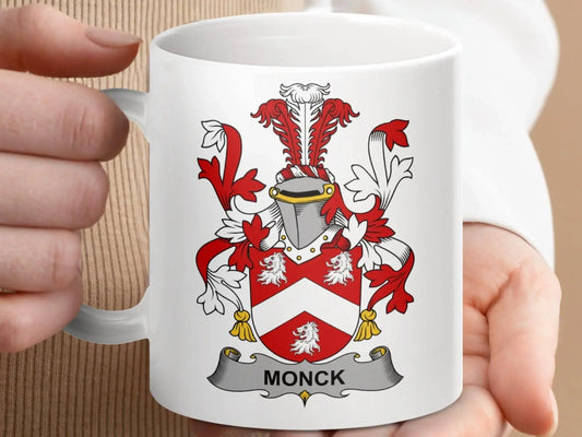 Monck Surname Historic Family Crest Mug - Celtic Ancestry Gifts