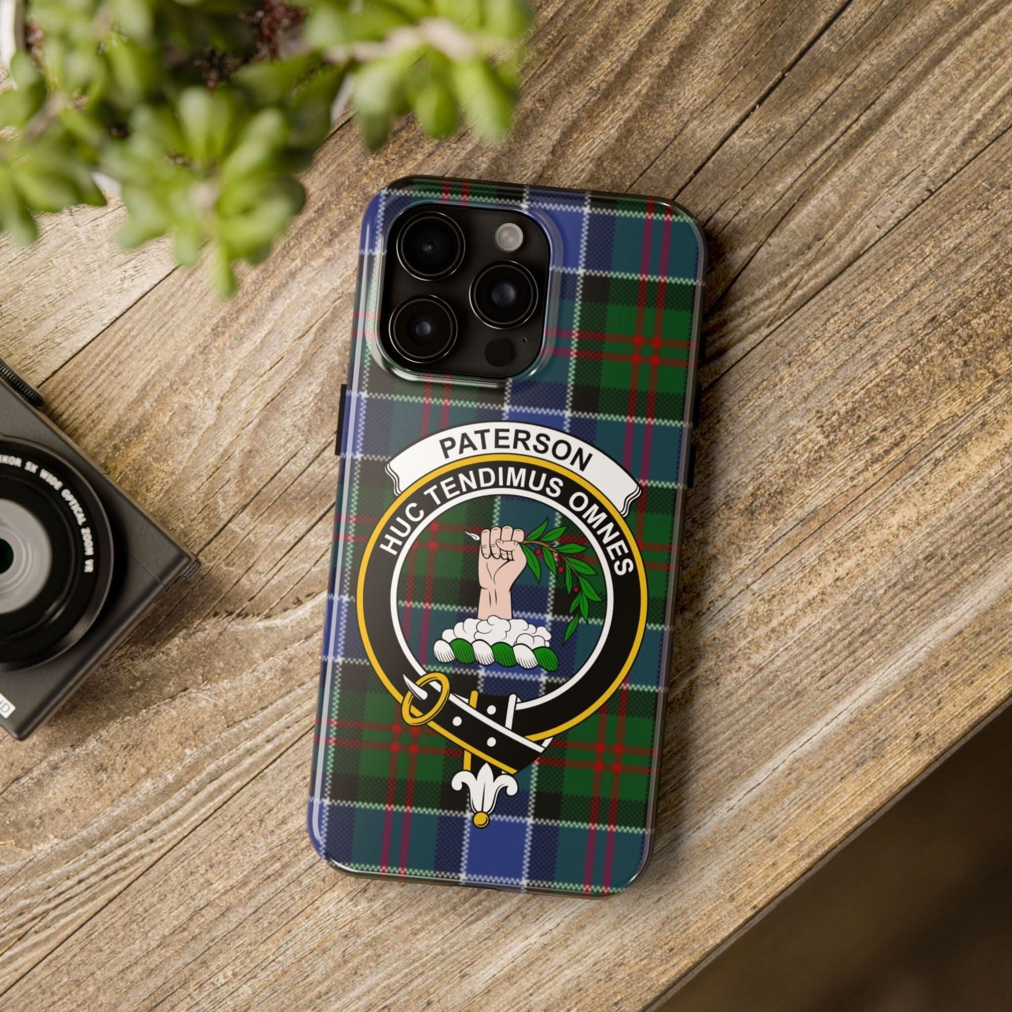 Paterson Clan Tartan Crest Pattern Cell Phone Case - Celtic Ancestry Gifts