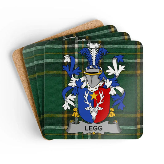 Family Crest Legg Plaid Design Square Coaster product