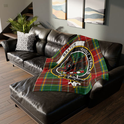 Baxter Clan Crest Tartan Scottish Throw Blanket