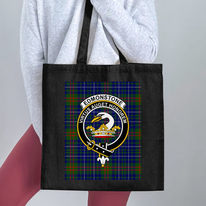 Clan Edmonstone Scottish Crest Tartan Tote Bag - Living Stone Gifts