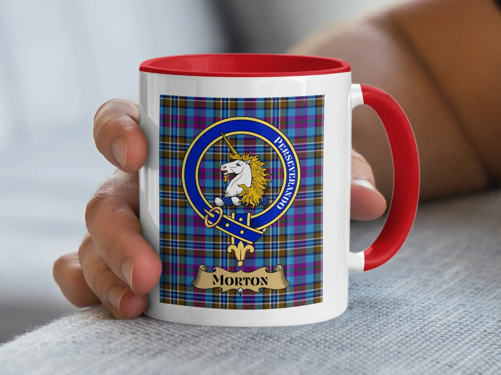 Morton family crest ceramic mug for everyday coffee and tea