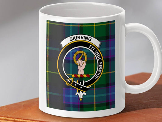 Clan Skirving Crest Tartan Design Mug product