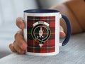 Boyd clan tartan accent mug 11oz — glossy white ceramic, red and green clan crest with black handle