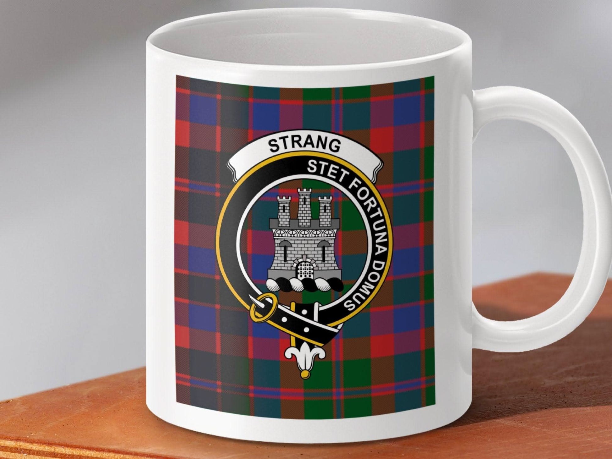 Strang Tartan Mug with Castle Emblem Design product