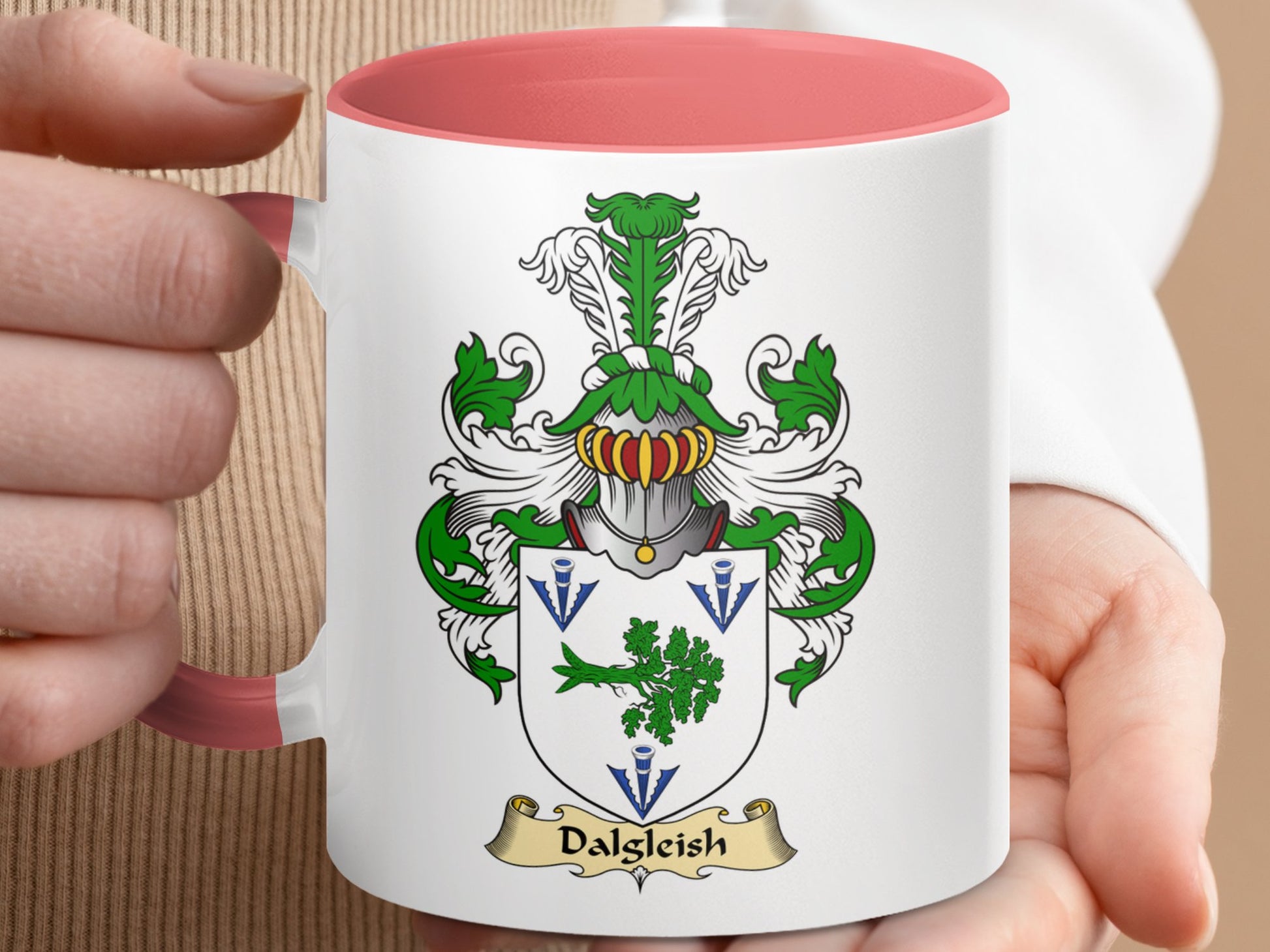 Clan Dalglish Scottish Coat of Arms Accent Mug - Living Stone Gifts