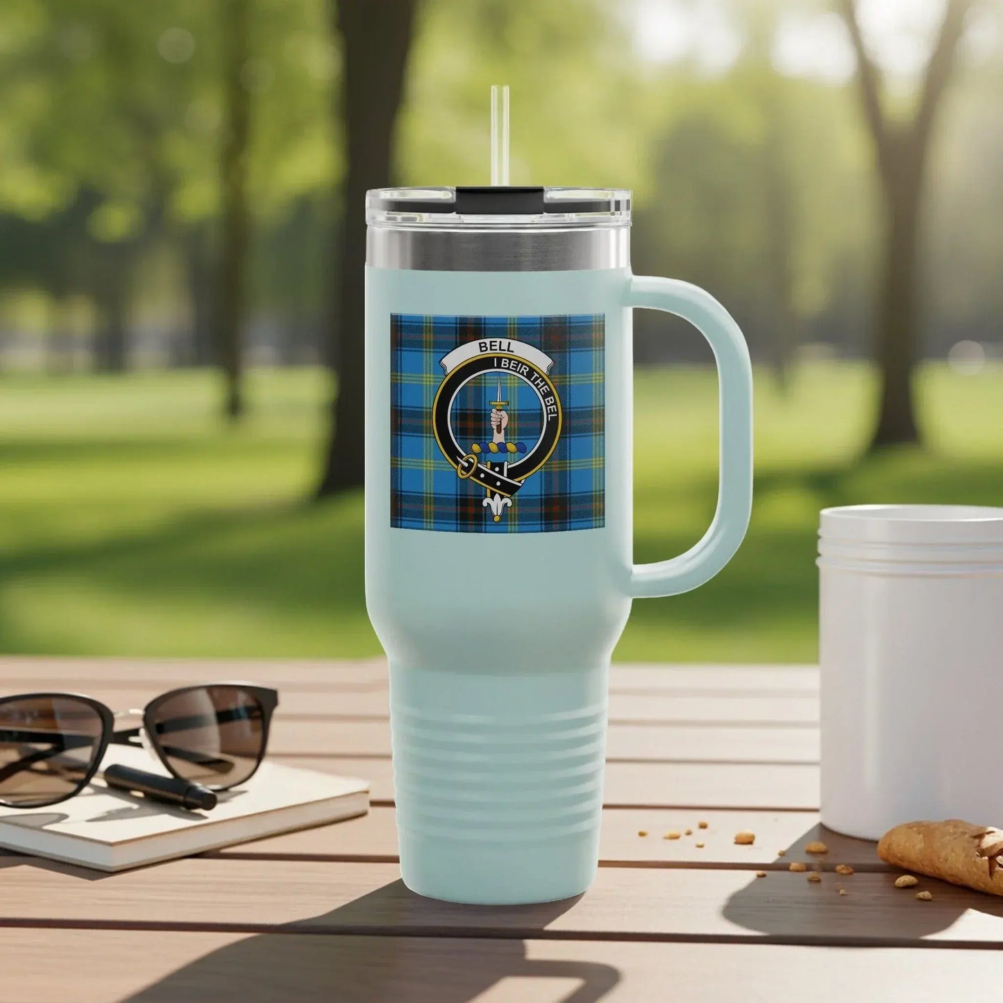 Stylish Plaid Pattern Light Blue Tumbler product