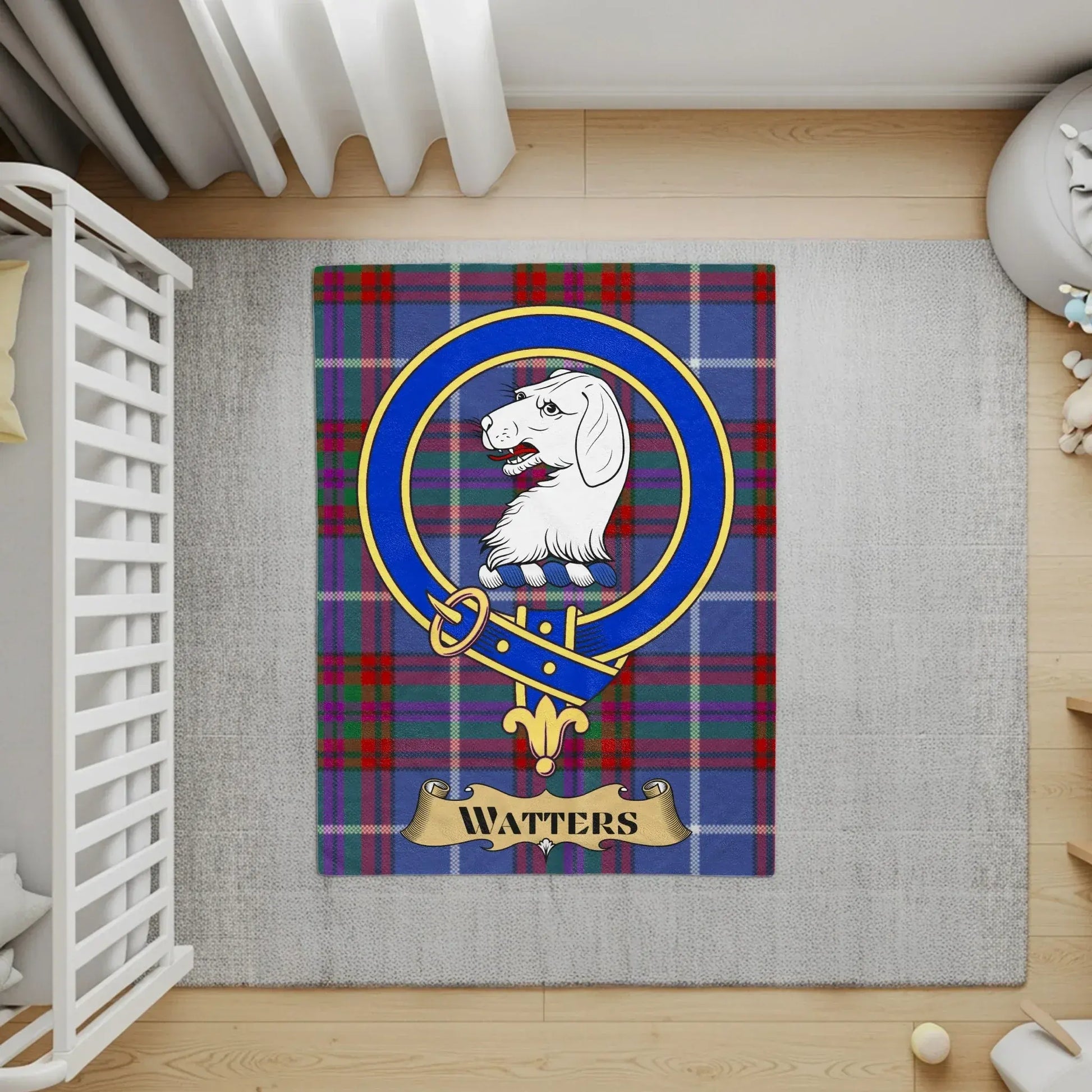 Scottish Tartan Rabbit Decor Rug for Nurseries product type