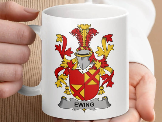 Ewing Surname Irish Family Crest Mug - Celtic Ancestry Gifts