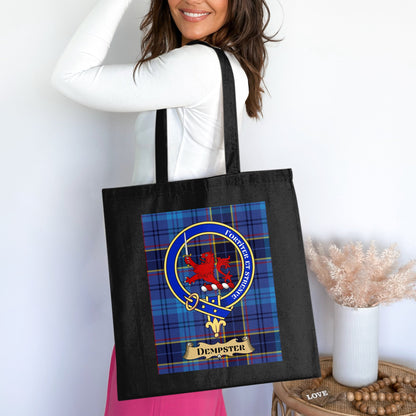 Dempster traditional scottish tartan crest Tote Bag - Living Stone Gifts