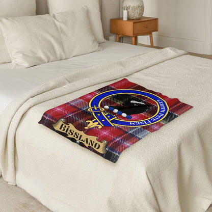 Bissland Scottish Tartan Crest Throw Blanket - Living Stone Gifts