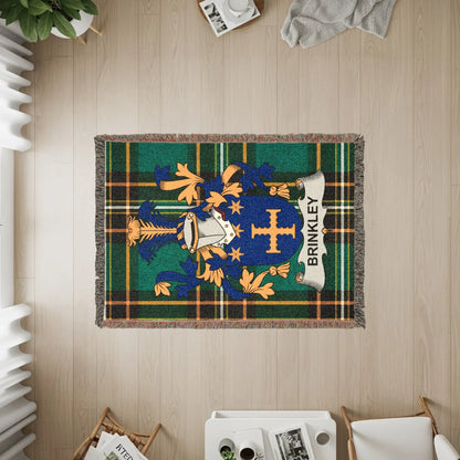 Brinkley Family Crest Plaid Green Woven Blanket product type