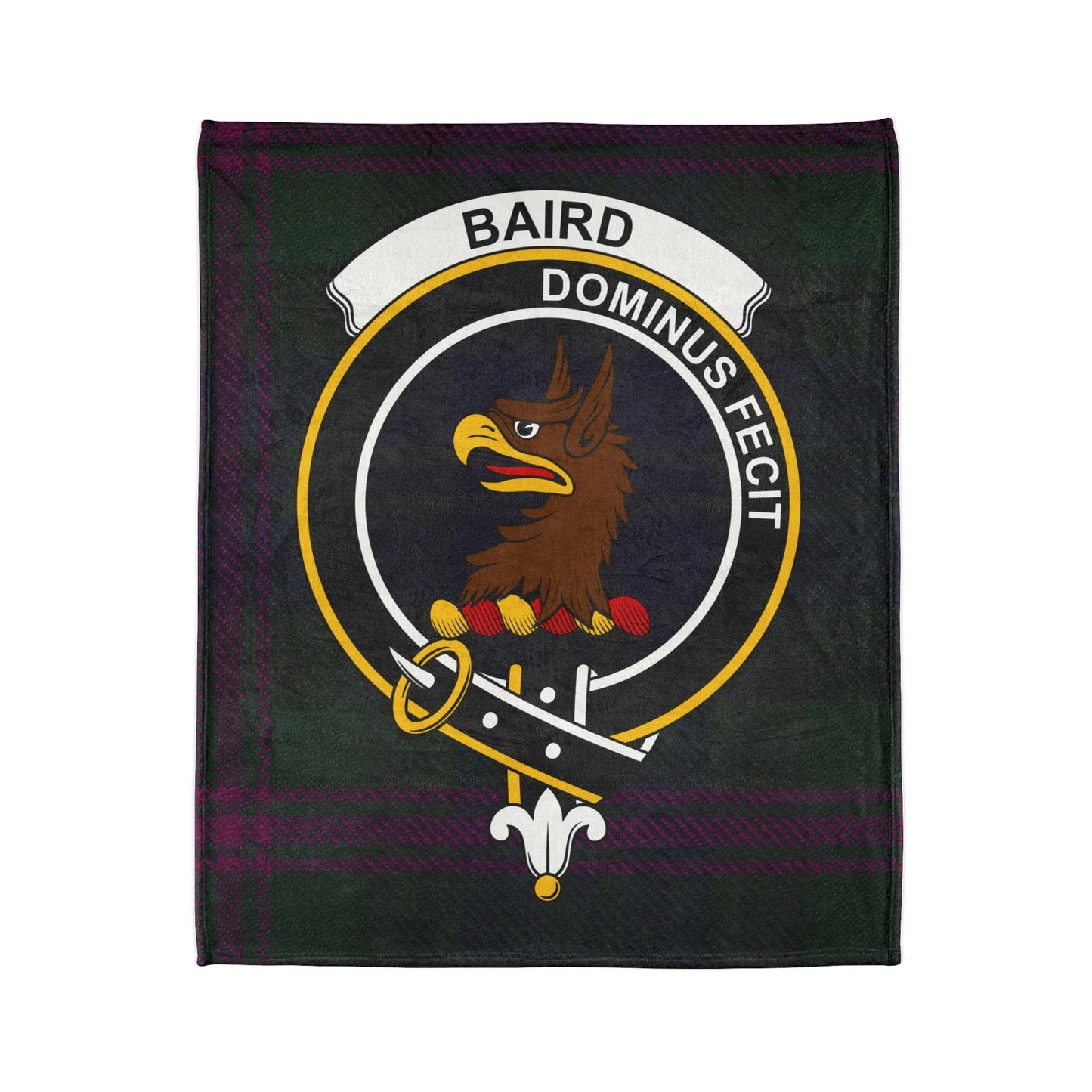 Baird Clan Crest Tartan Scottish Throw Blanket