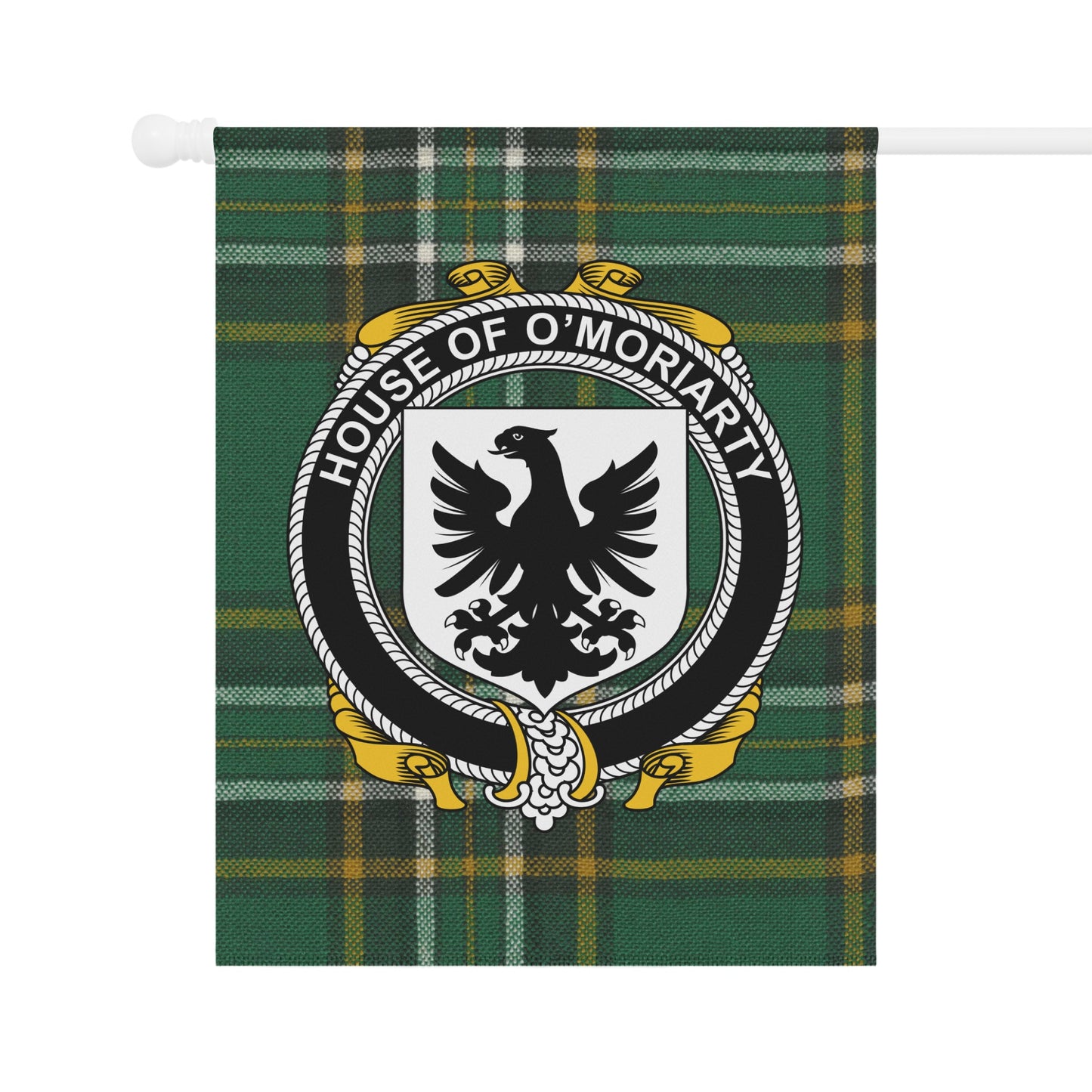 House of O'Moriarty Plaid Crest Design Flag