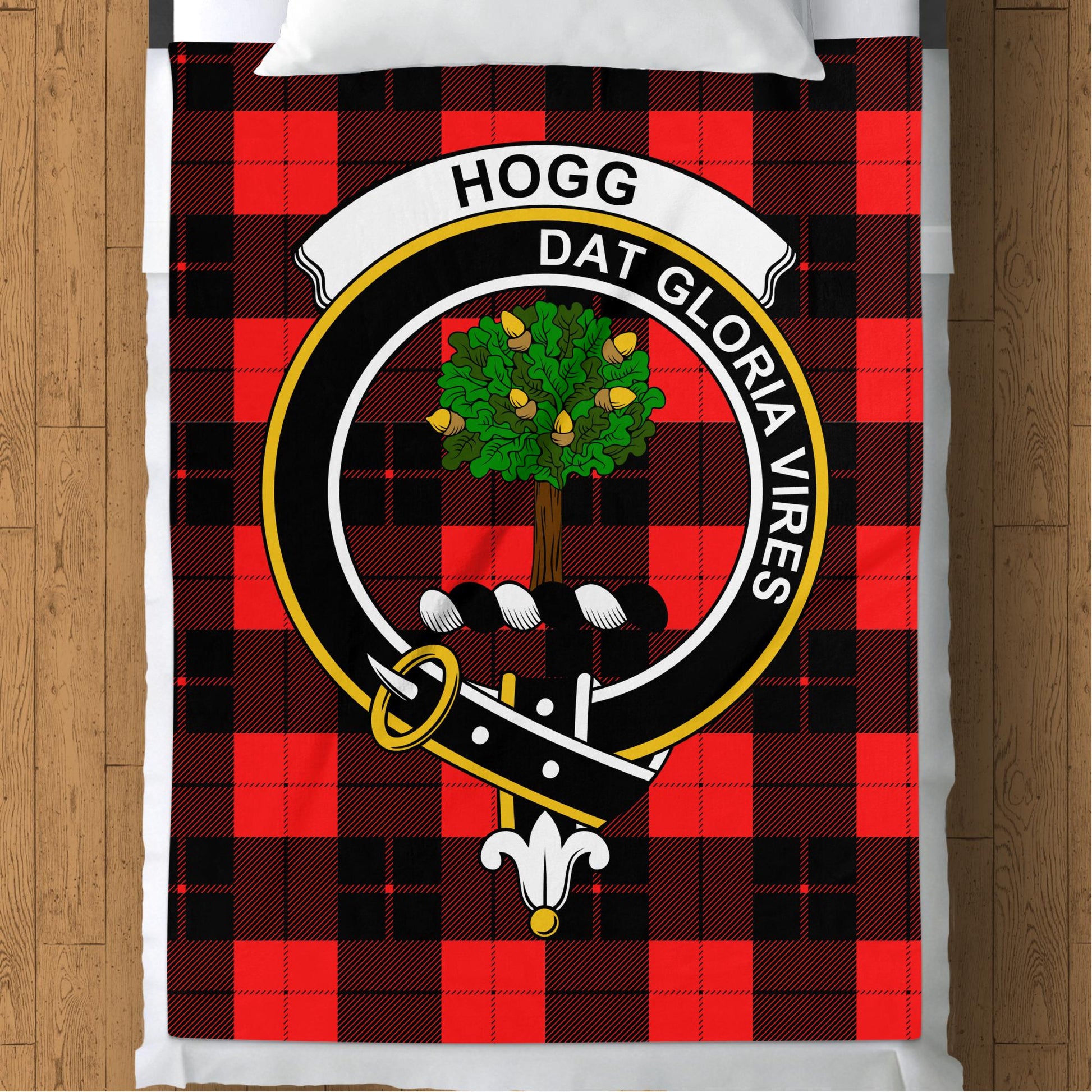 Scottish Clan Hogg Crest Tartan Blanket - Living Stone Gifts