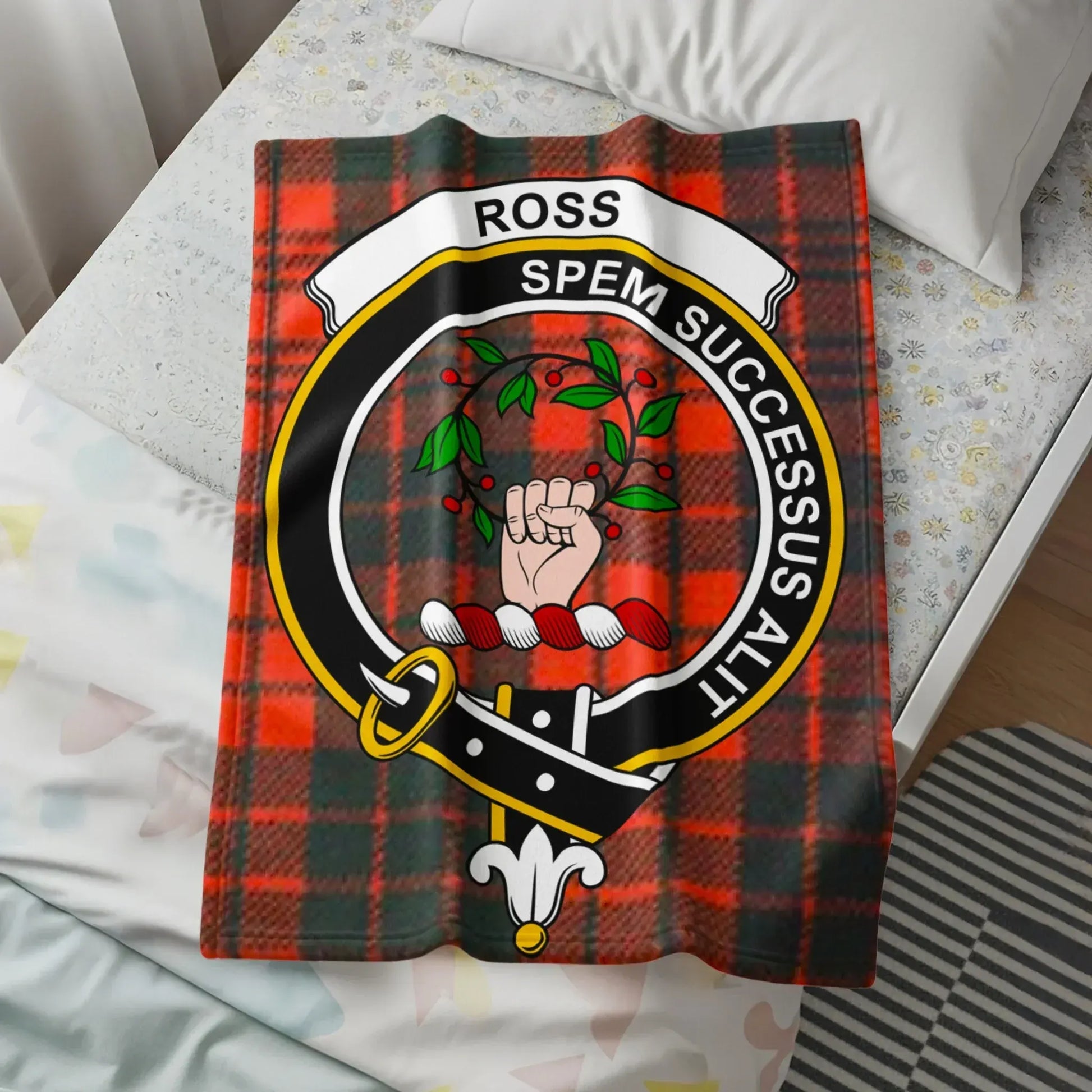 Tartan Plaid Ross Clan Crest Spem Successus Alta product