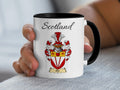 Orr Scottish family crest accent mug with Scotland above the coat of arms design