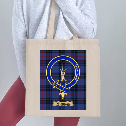 Clan Morgans Scottish Crest Tartan Tote Bag - Living Stone Gifts