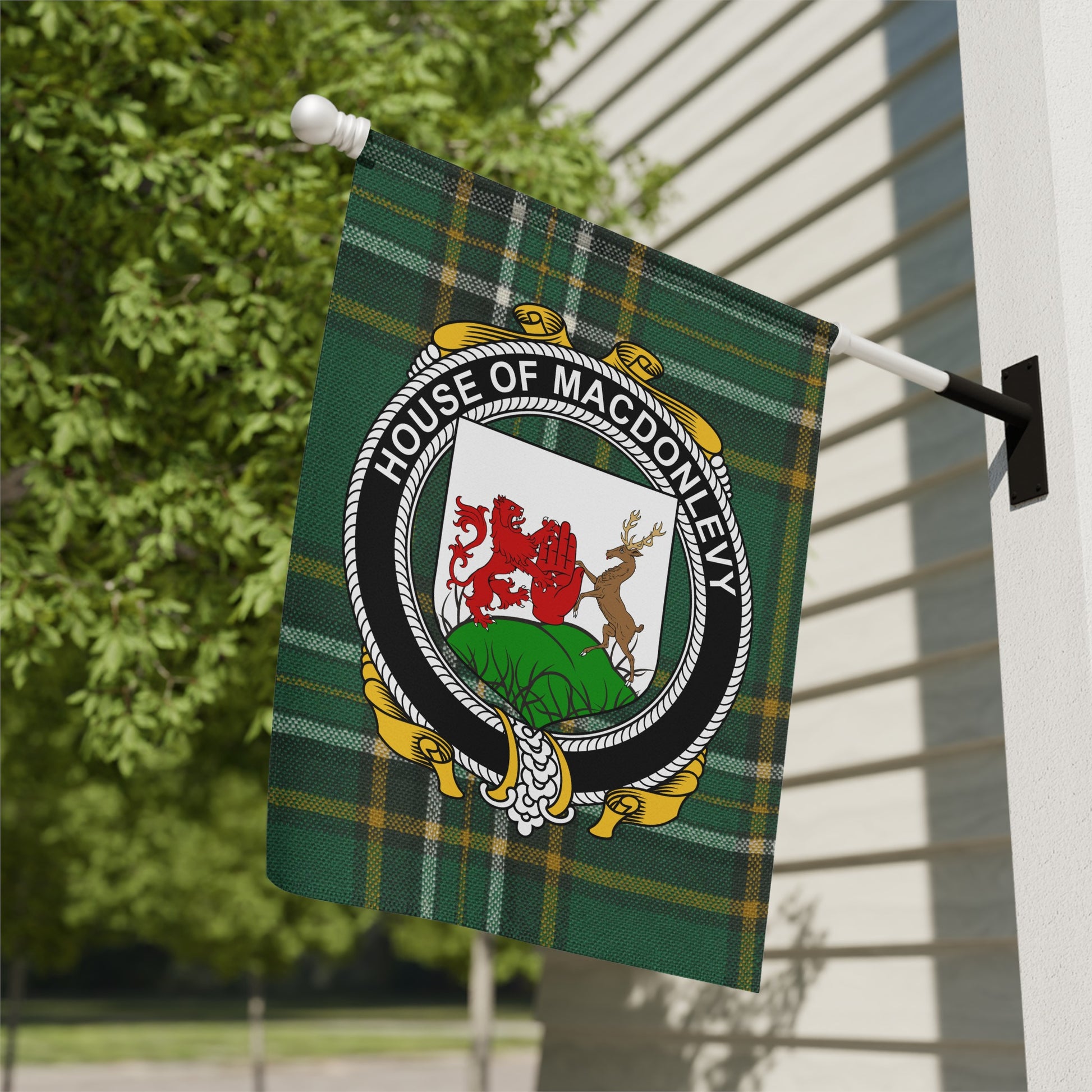 House of Macdonkev Crest Garden Flag Decor