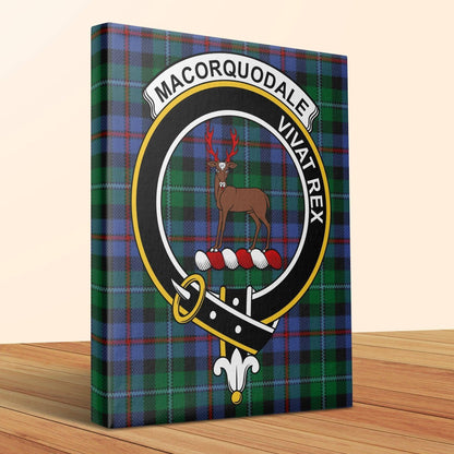 MacQuorquodale Crest Vivat Rex Scottish Tartan Canvas - Celtic Ancestry Gifts