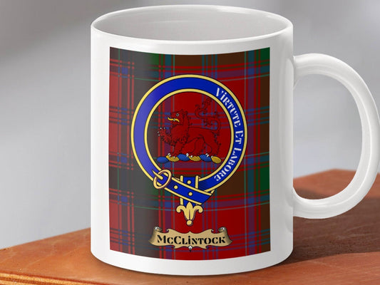 Clan McClintock Virtute Et Labore Emblem Mug product