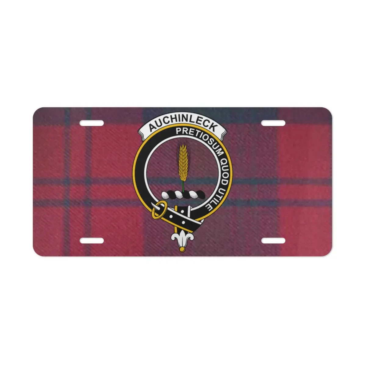 Auchinleck Motto Red Plaid Background License Plate product
