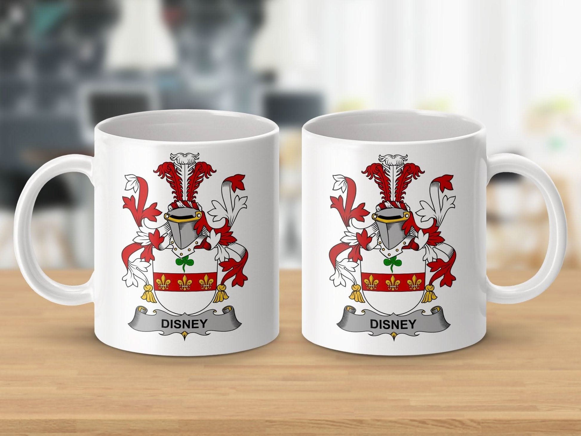 Disney Surname Irish Family Crest Mug - Celtic Ancestry Gifts