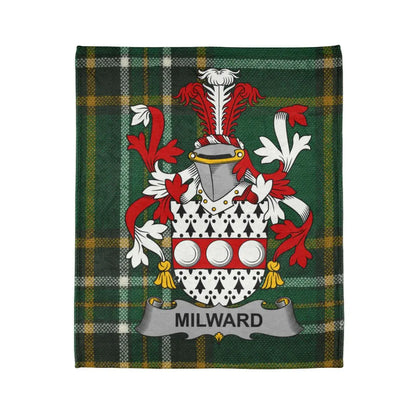 Milward Family Crest Tartan Background Blanket product