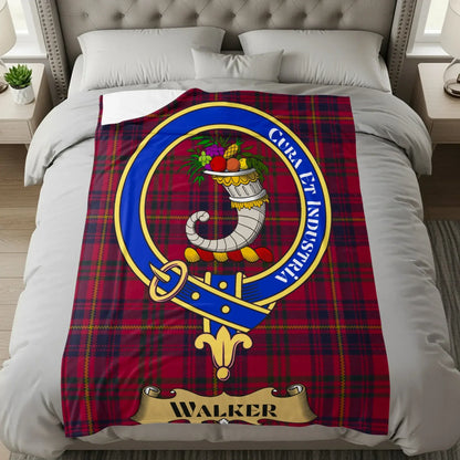 Clan Walker Tartan Crest Blanket decorative product