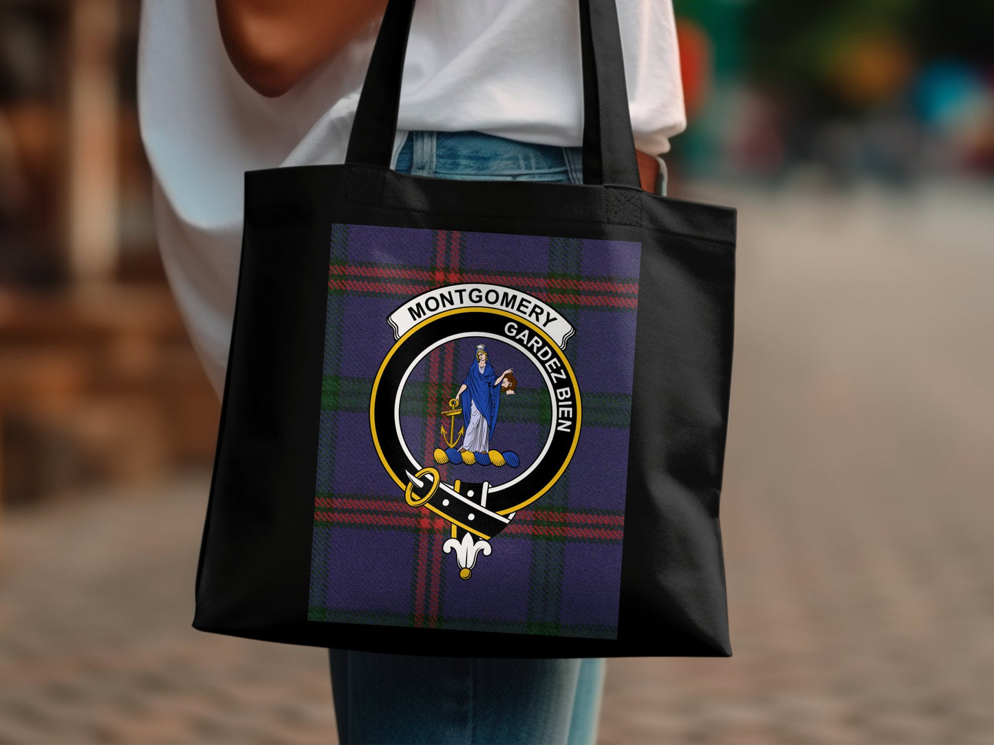 Elegant Montgomery Scottish Clan Crest Tote Bag - Living Stone Gifts