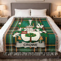 Crowe Family Crest Green Plaid Custom Throw Blanket