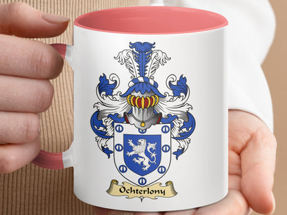 Ochterlony Scottish Clan Surname Coat of Arms Mug - Living Stone Gifts