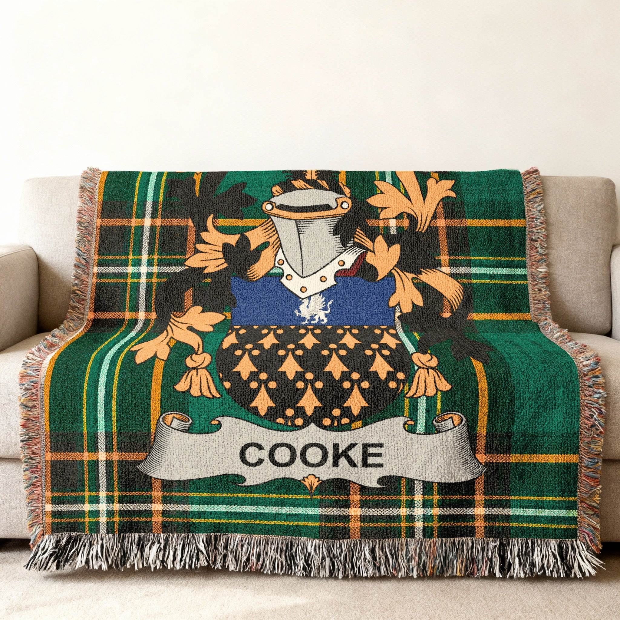 Cooke Family Crest Tartan Plaid Throw Blanket product type