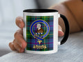 Shedden tartan mug with a coloured accent handle and interior