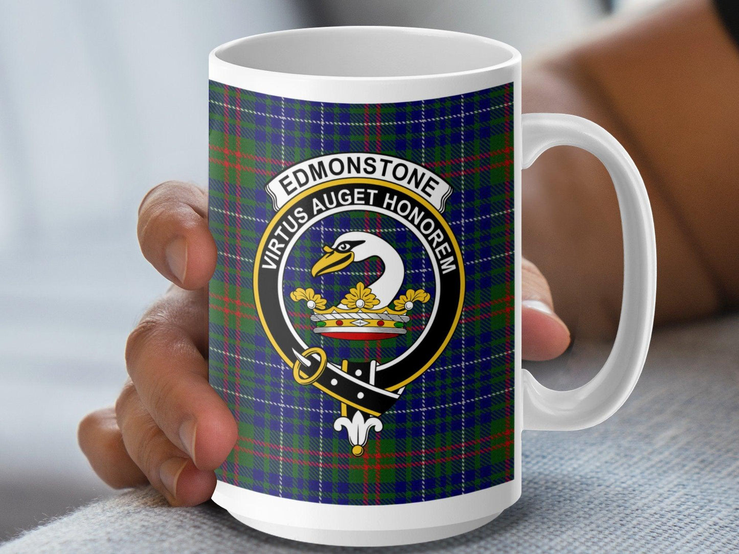 Virtus Auget Honorem Edmonstone Clan Crest Mug - Living Stone Gifts