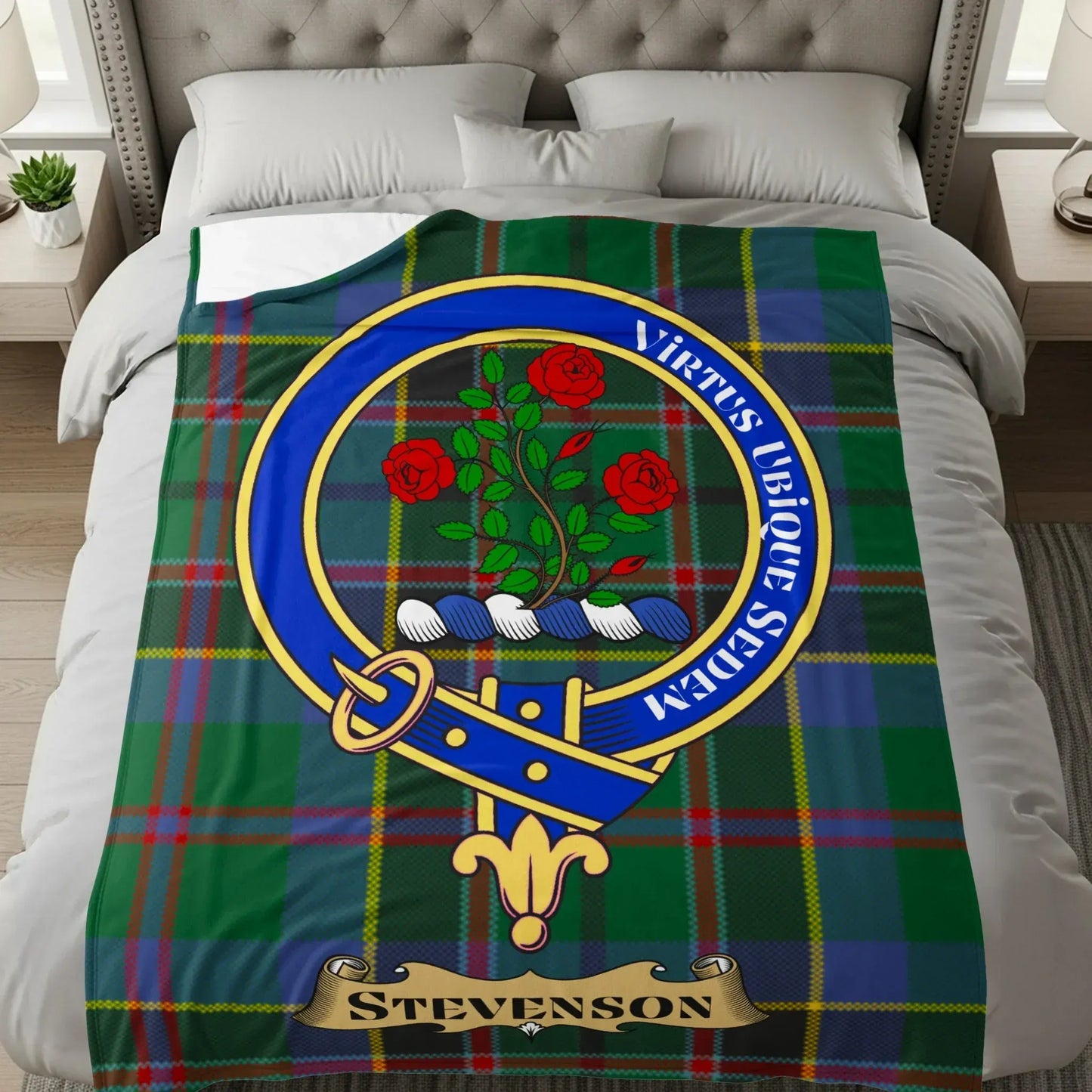 Custom Clan Stevenson Tartan Blanket product