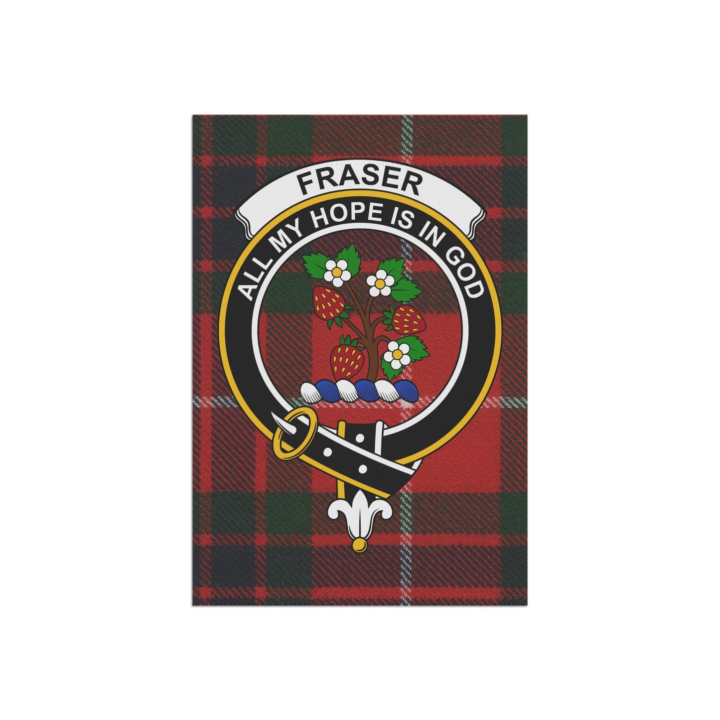 Fraser Clan Scottish Tartan Crest Garden Flag