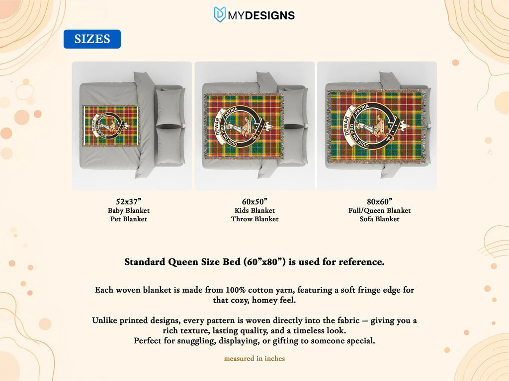 Dewar Tartan Plaid Blanket Multiple Sizes Throw Blanket