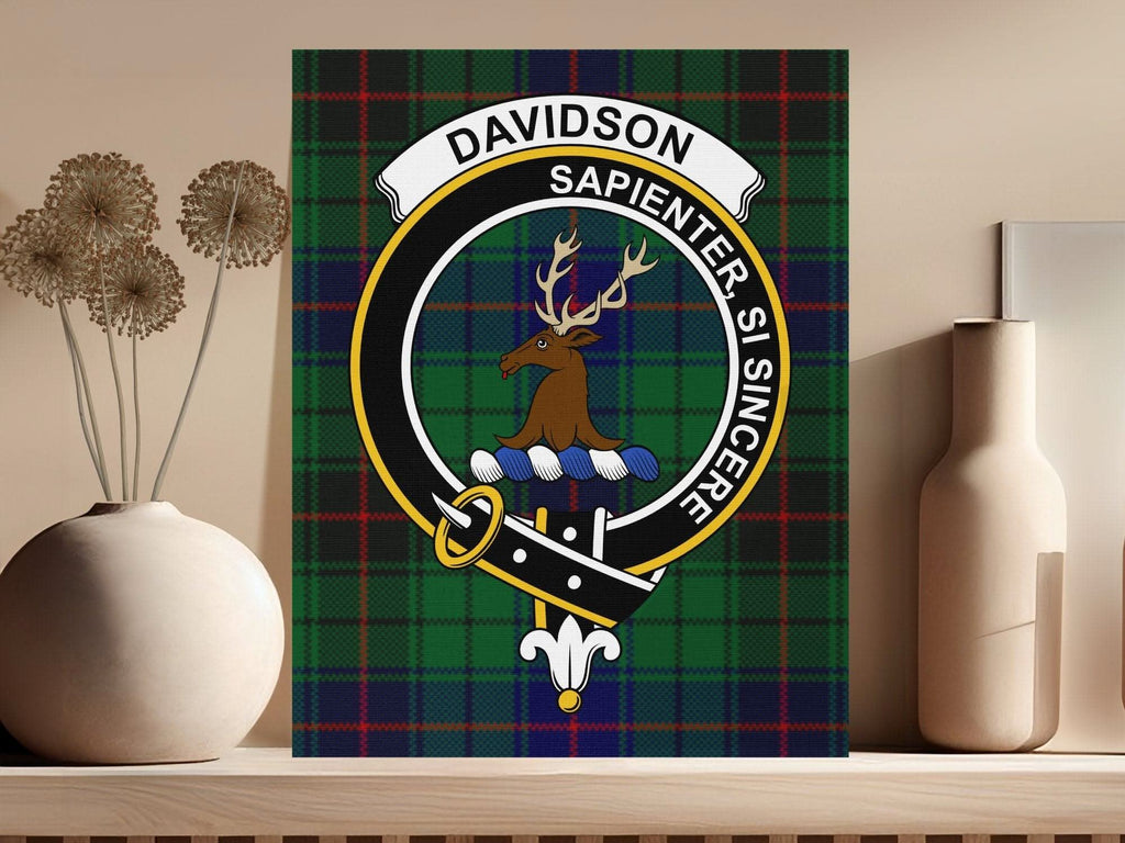 Davidson Scottish Tartan Crest Canvas - Celtic Ancestry Gifts