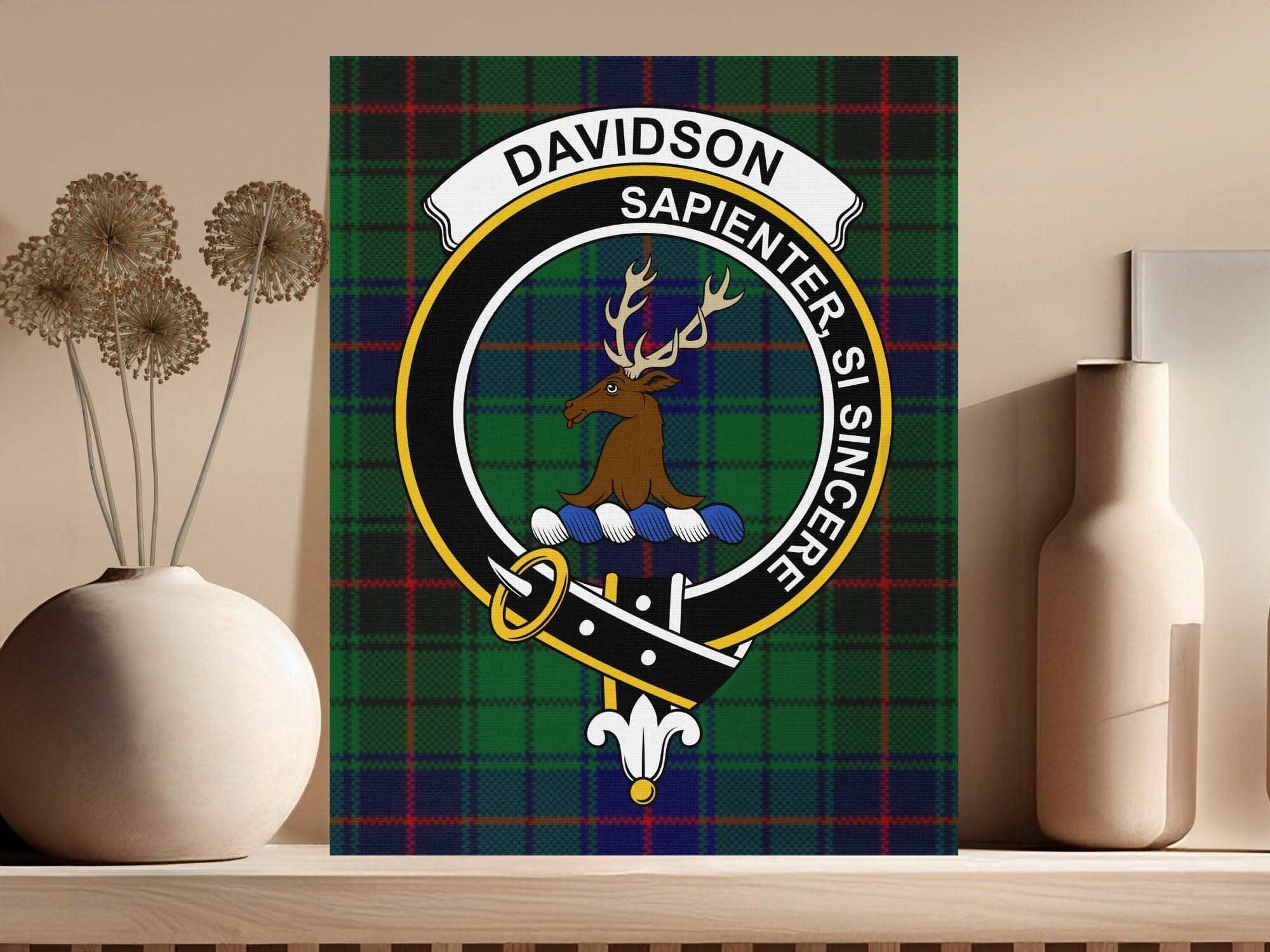 Davidson Scottish Tartan Crest Canvas - Celtic Ancestry Gifts