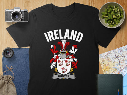 Ireland Hunter Family Crest Emblem Graphical Shirt