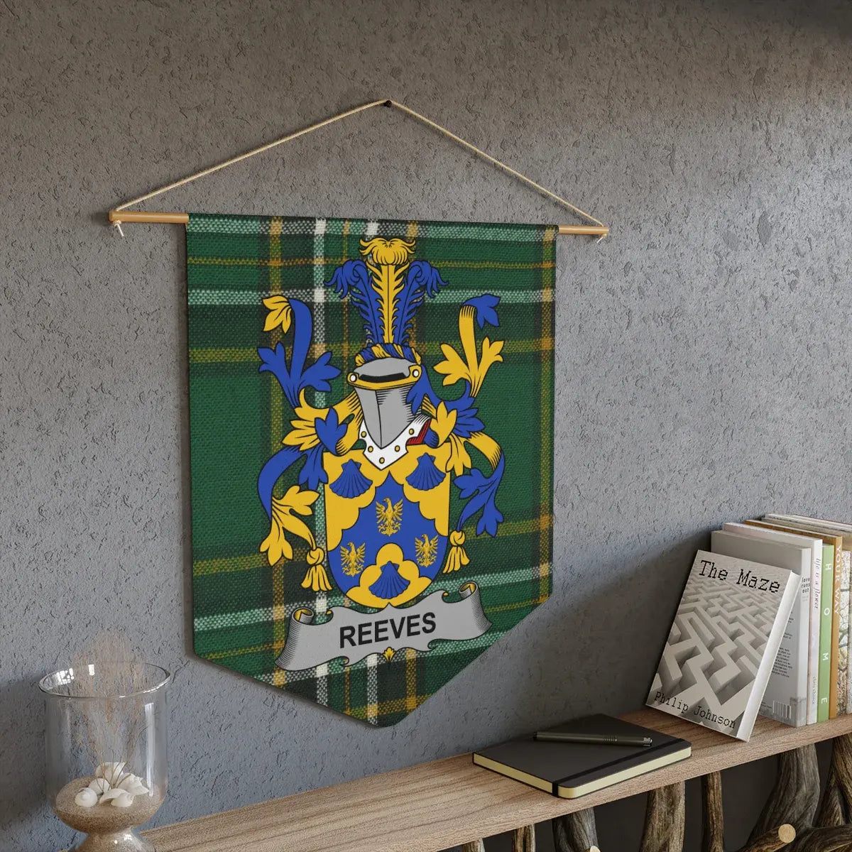 Custom Family Crest and Plaid Banner product
