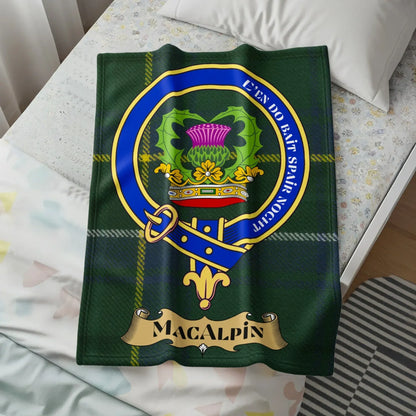 MacAlpin Clan Crest Tartan Blanket Product
