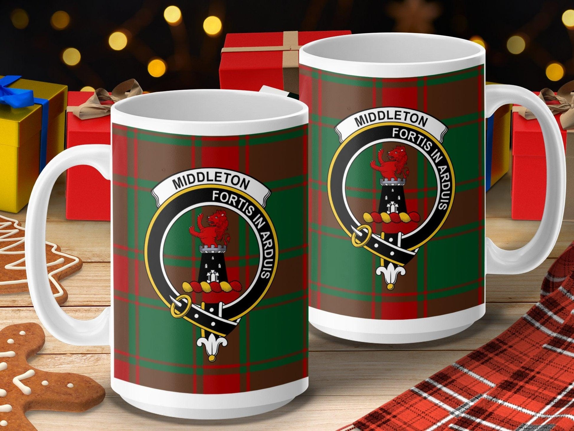 Middleton Clan Crest Fortis in Arduis Scottish Mug - Living Stone Gifts