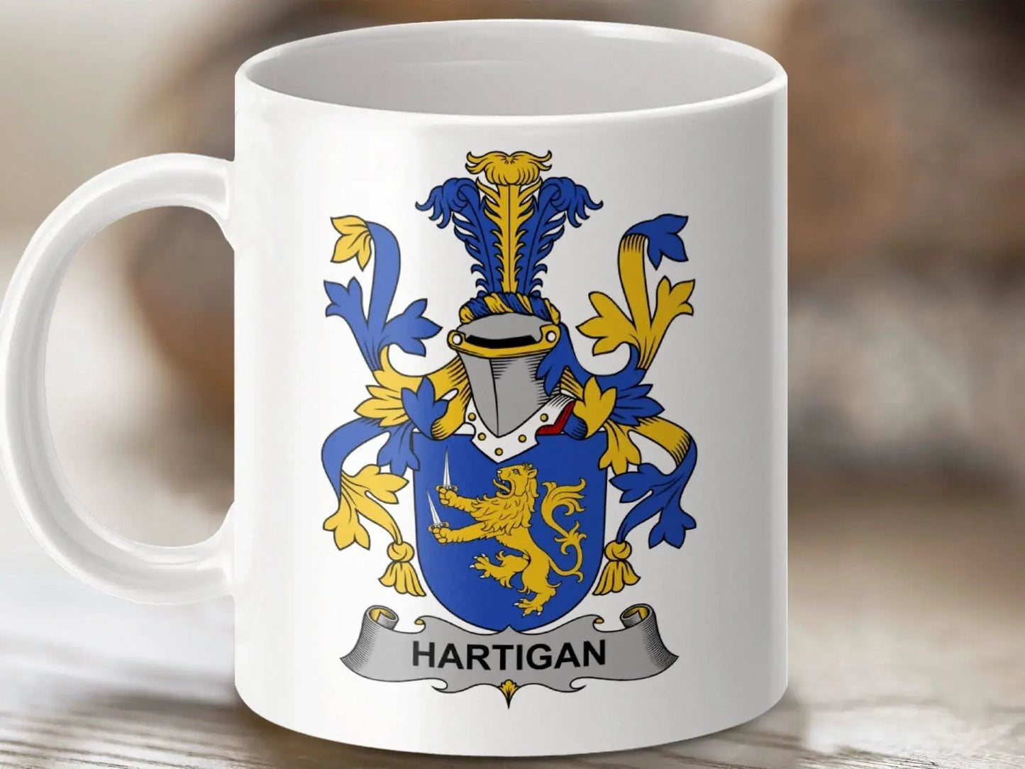 Hartigan Surname Irish Family Crest Mug - Celtic Ancestry Gifts