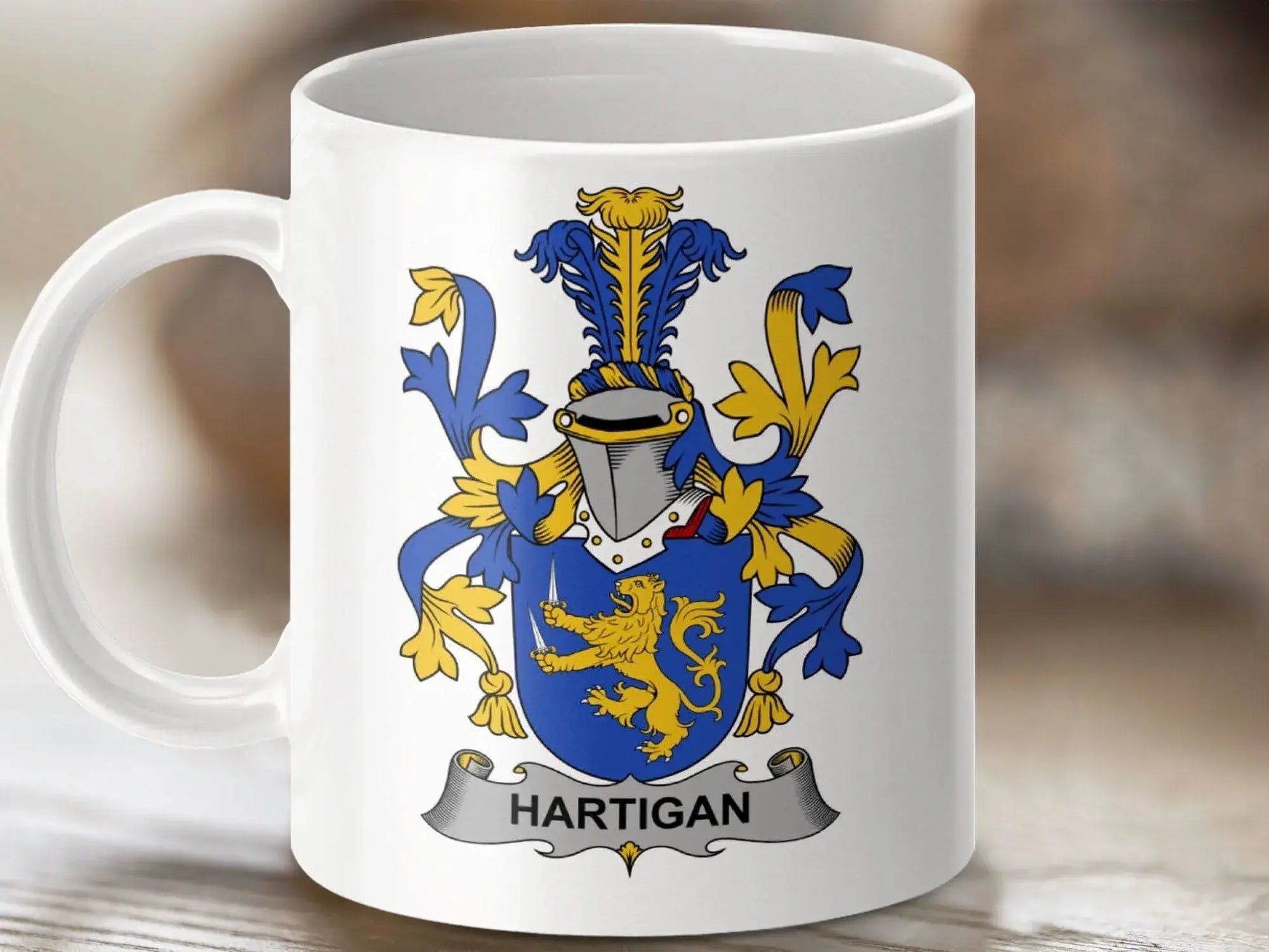 Hartigan Surname Irish Family Crest Mug - Celtic Ancestry Gifts