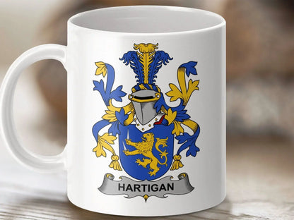 Hartigan Surname Irish Family Crest Mug - Celtic Ancestry Gifts