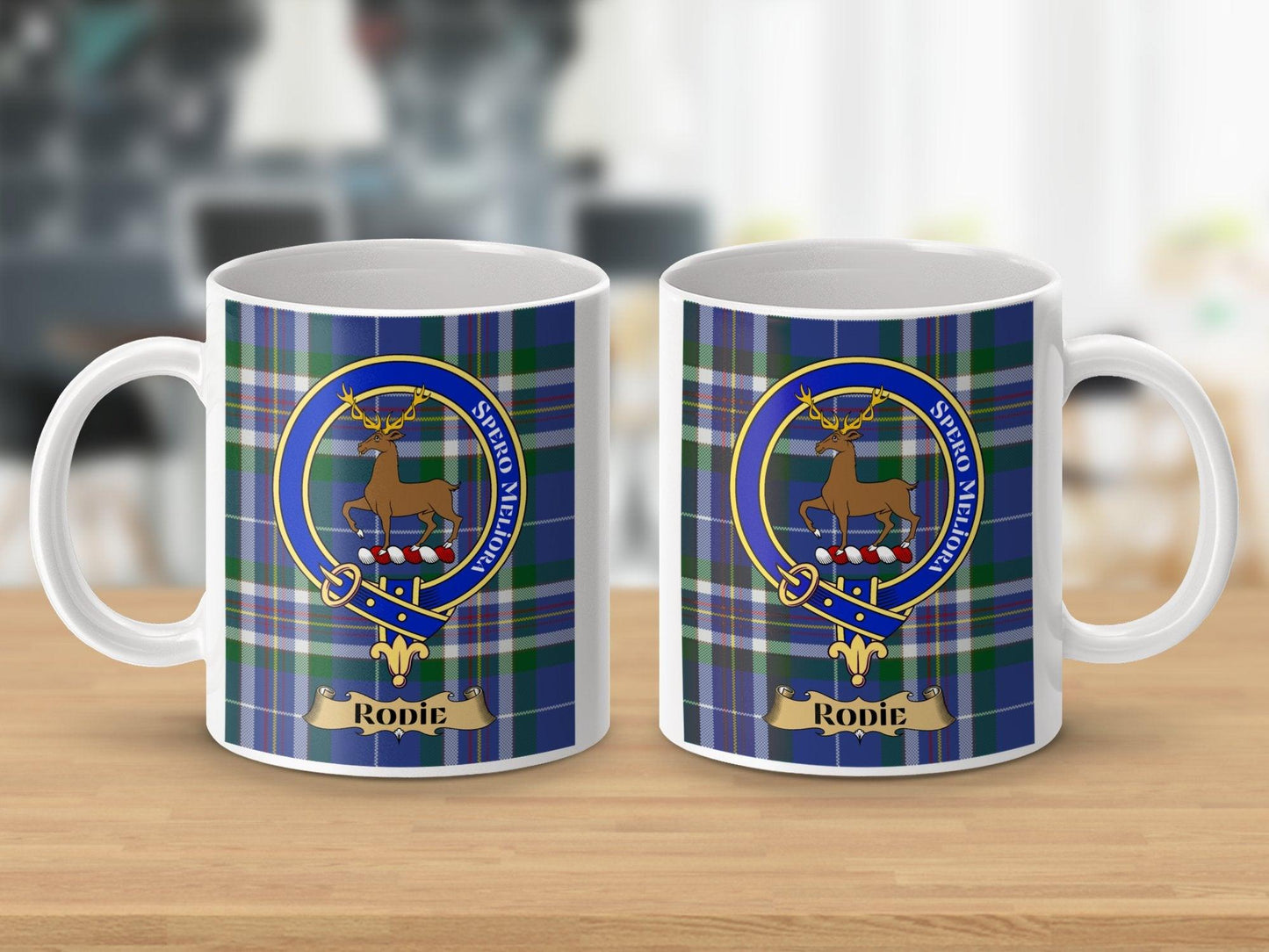 Clan Rodie Crest Tartan Mug with Scottish Design - Living Stone Gifts