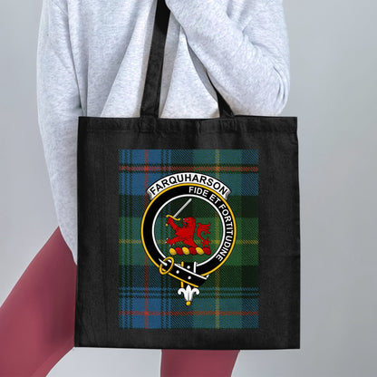 Farquharson Clan Scottish Tartan Crest Tote Bag - Living Stone Gifts