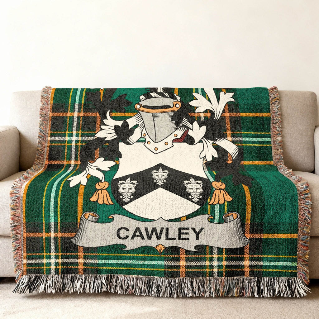 Cawley Family Name Crest Green Plaid Blanket product type